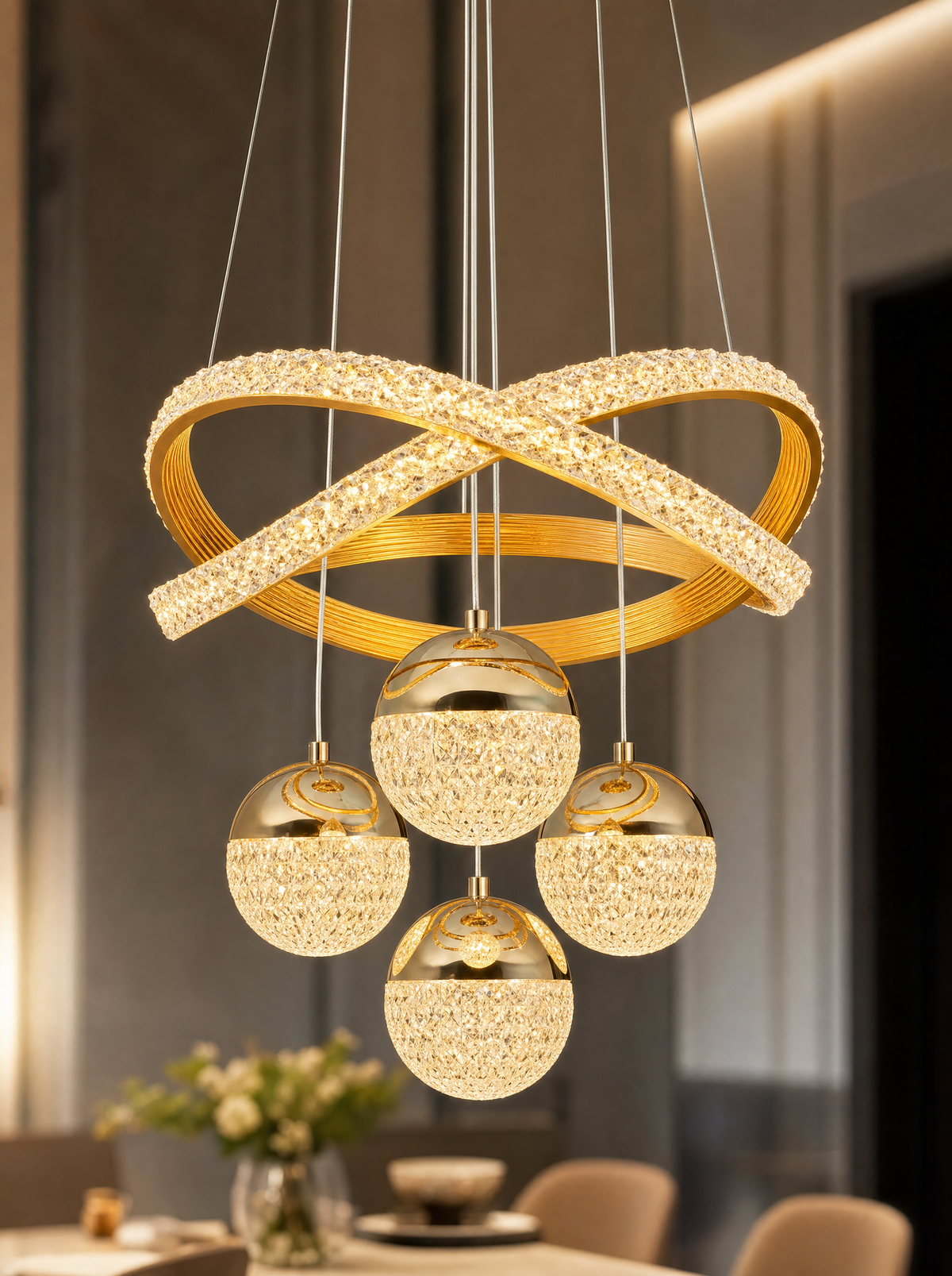 The Noir Chandelier close-up detail